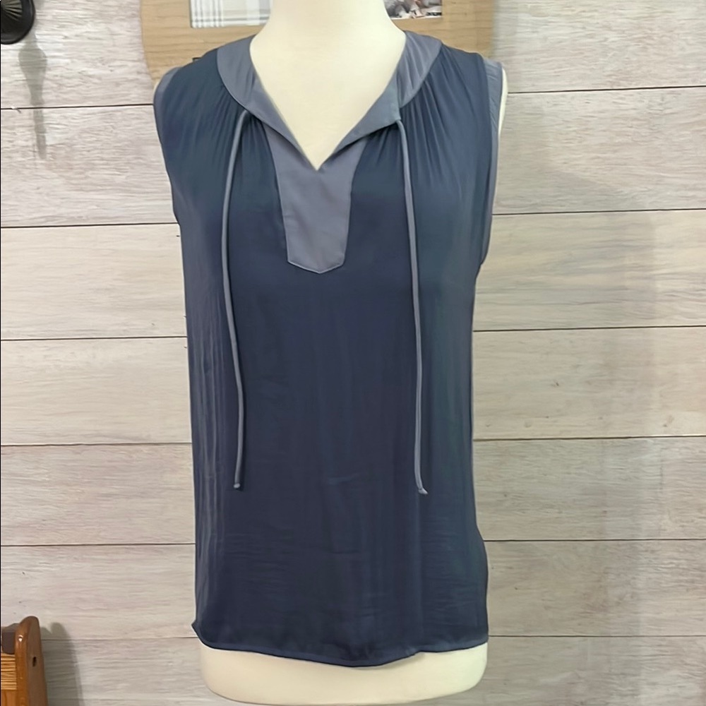 Sweet Grey Elegant Blue Sleeveless Top S